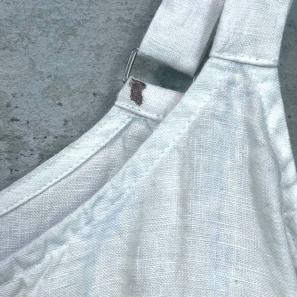 Eileen Fisher 100% Organic Linen Ivory Strappy Sequined Tank Top Sz 2X Beach - Picture 4 of 16